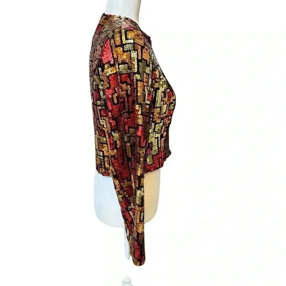Hobby Horse Fully Sequined Jacket Red, Orange and Gold - Picture 3 of 7